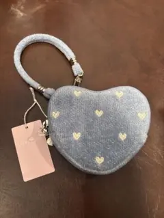 新品未使用　フェイラー　ラブラリーハート　ハート型ポーチ　ライトブルー
