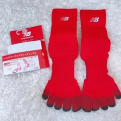 New Balance グリップソックス 5本指 XL （27㎝〜29㎝）レッド