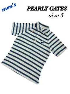 PG パーリーゲイツ　ポロシャツ　メンズ5 Lサイズ　パイル地　半袖シャツ