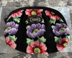 FEILER フェイラー ポーチ 花柄 ブラック