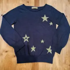 EARTH MUSIC& ECOLOGY 星柄セーター 長袖 ネイビー