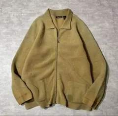 90s vintage 襟付き ウールニット ジップカーディガン 襤褸