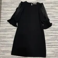 【美品】SNIDEL ブラック ひざ丈ワンピース 長袖