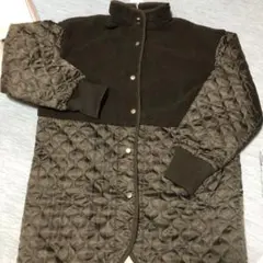 POU DOU DOUのボア×キルティングミドル丈コートブラック