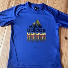 adidas 青 メッシュ スポーツウェア　Tシャツ　140センチ