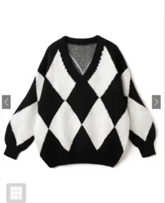 GRL ダイヤ柄ニットトップス