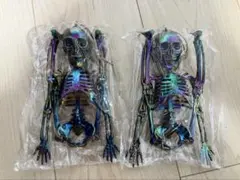 袋未開封　メタリックガイコツフィギュア2個セット