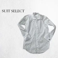 【SUIT SELECT】ホワイト シャツ M 長袖 フォーマル きれいめ 上品
