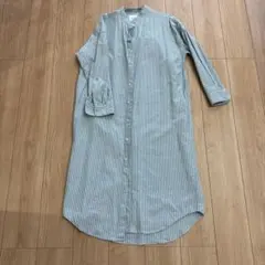 ニコアンド　ストライプ　シャツワンピース　フリーサイズ