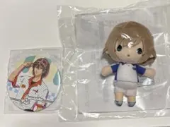新テニスの王子様 不二周助アメリカンダイナー ぬいぐるみマスコット缶バッジ2点