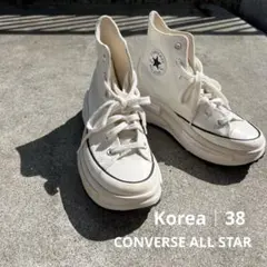 【韓国】CONVERSE ALL STAR ハイカットホワイトトレックソール厚底