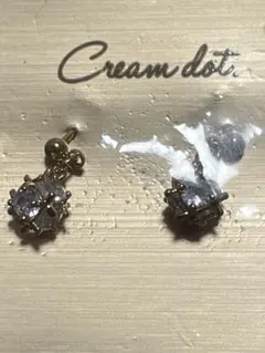 Cream dot. ビジュー チェーンピアス ゴールドカラー
