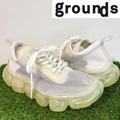グラウンズ grounds ジュエリー ニット スニーカー 白 青レディース24