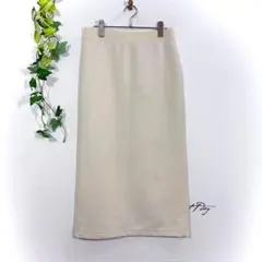 UNIQLO ユニクロ タイトスカート ロング丈 スリット アイボリー 生成り