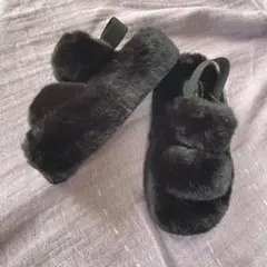 新品　しまむら　厚底　ファーサンダル