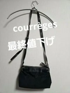 【courrèges】ブラックナイロンショルダーバッグ⭐プロフ必読⭐