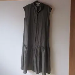 URBAN RESEARCHノースリーブシャツワンピース オリーブグリーン