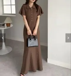 Rananフレアスリーブマーメードポロワンピース