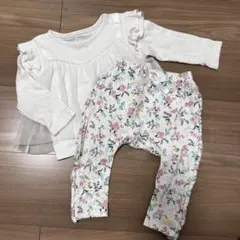 Haruulala チュールフリルトップス　花柄パンツ　上下セット