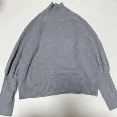【美品】FRIFUL 指穴付き ハイネックニット XL 杢グレー 柔らか素材