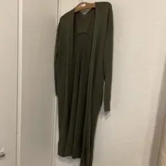 テチチ　オリーブカラー　ロングカーディガン　M