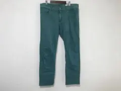 本物トミーTOMMY無地ストレッチストレートチノコットンパンツメンズグリーンM