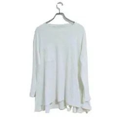 アメリカンホリック 長袖カットソー 白 M ロングTシャツ ゆったり シンプル