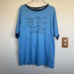 shesame リンガープリントTシャツ　青のサムネイル