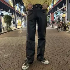 90s フェイクレザーパンツ イタリア製 古着 フレアパンツ