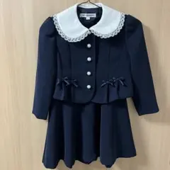 MY FAVORITEレース襟付きネイビーフォーマルワンピース ボレロ