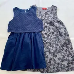130cm UNIQLO ワンピース 2点セット ノースリーブ キッズ 子供服
