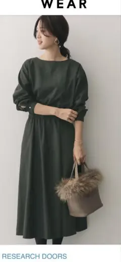 URBAN RESEARCH DOORS ドルマンフレアギャザーワンピース
