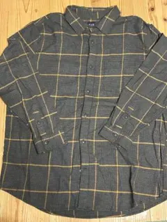 GAP 長袖シャツ XL グレー/イエロー チェック