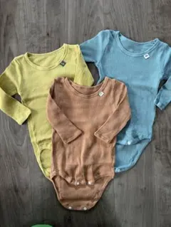 ベビーロンパース肌着 3色セット 90cm