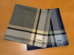renoma チェック柄ハンカチ 2枚セット