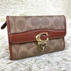 極美品　二つ折り財布　シグネチャー　C金具　茶色　本革　PVC ストゥディオ