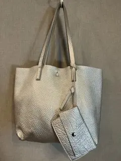 カシュカシュ シルバー トートバッグ & ショルダーバッグ セット 