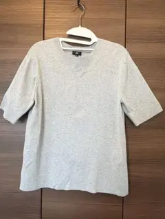 【着用1回のみ美品】PLST コットンアセテートブレンドクルーネックニット Mのサムネイル