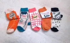 カラフルソックス5足セット 靴下 ケチャップ 韓国風 おもしろ　①