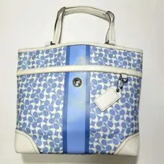 COACH コーチ ハンドバッグ シグネチャー ライトブルー