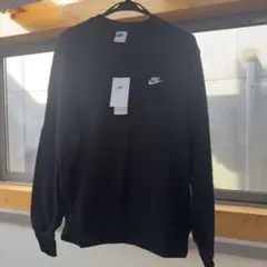 NIKEクルーネックスウェット メンズL 黒 刺繍ロゴ 新品