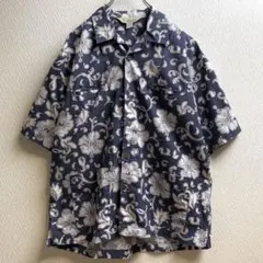 レトロ 古着 シャツ 総柄 柄シャツ 開襟 オープンカラーシャツ アロハ 半袖のサムネイル