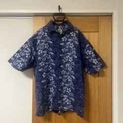 Morro Bay アロハシャツ　ネイビー　花柄　100%綿　スリランカ製