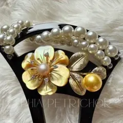 髪飾り 桜 かんざし バチ型 螺鈿 真珠母貝 パール 簪