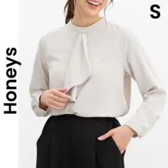 【みにぃ様】ハニーズ S ブラウス シャツ 長袖 ボウタイ オフィス