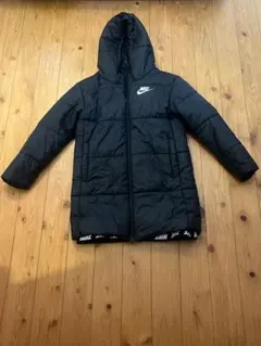 ✨美品✨NIKE ロングベンチコート白タグ ボア バックロゴ 刺繍 黒 XL