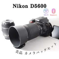 美品 高性能モデル✨ニコン D5600 ダブルレンズ WiFi 初心者 バッグ付 
