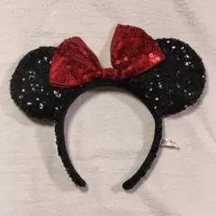 ディズニー ミニー カチューシャ スパンコール 黒 赤のサムネイル