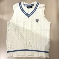 familiar ニットベスト 120 ホワイト　綿100%