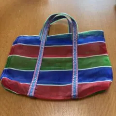 ❤️未使用品 台湾製　カラフルストライプ　メッシュバッグ❤️
